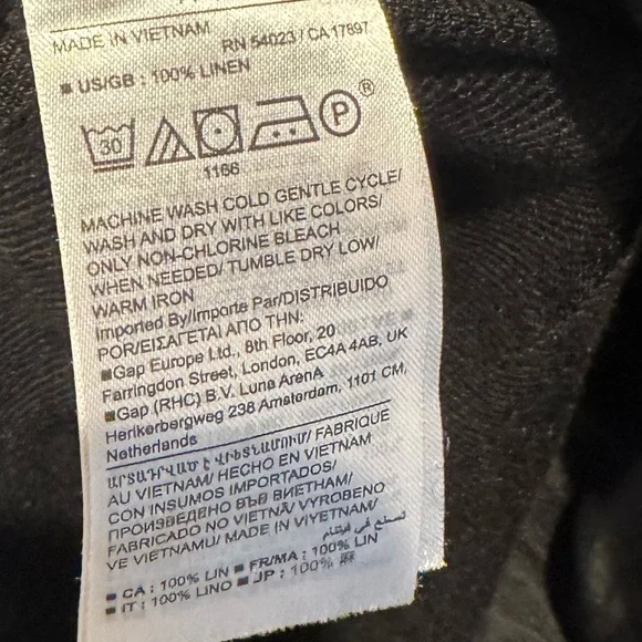 Banana Republic Lina Wide-Leg Linen Pant Palazzo Black Sz 6 - Picture 3 of 4